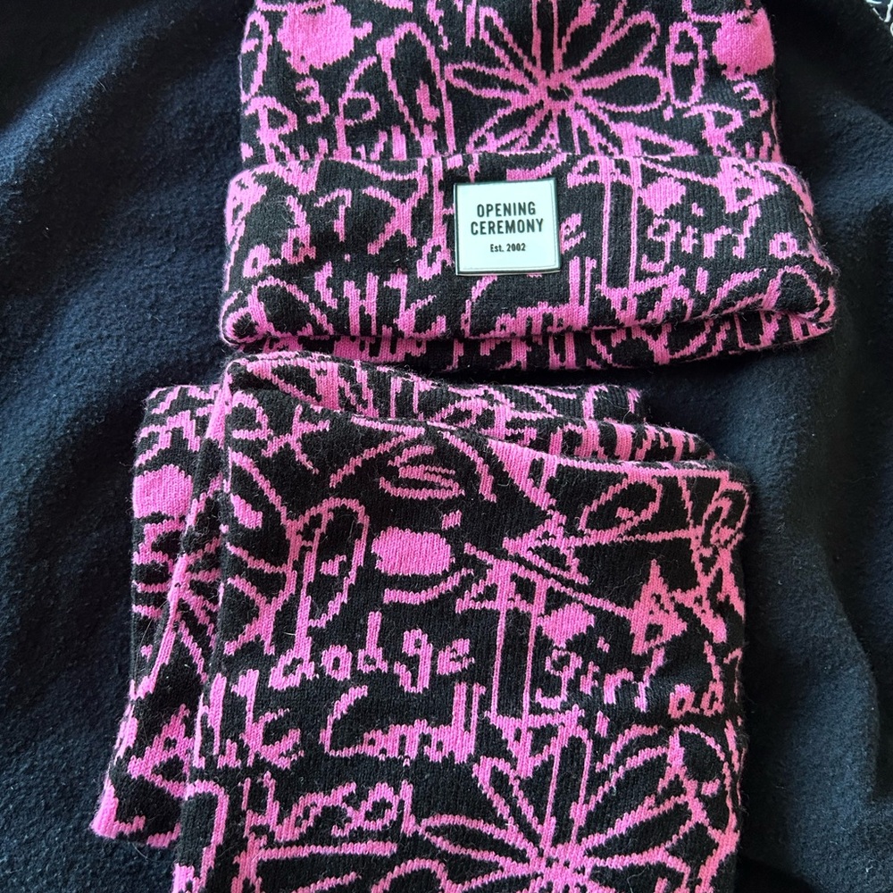 Opening Ceremony Pink and Black Knit Set